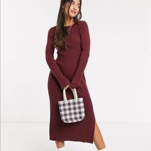 Long Sleeve Midi Sweater Dress